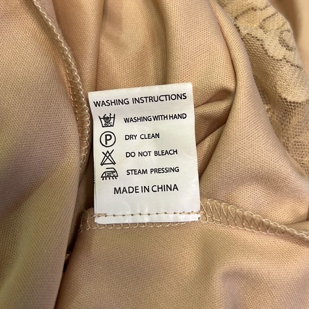 Dressy Star Sleeveless Lace Floral Print A Line Dress Tan Size Small - Picture 11 of 15